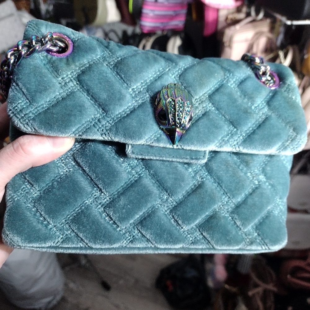 Kurt Geiger Mini Kensington Velvet Crossbody Bag